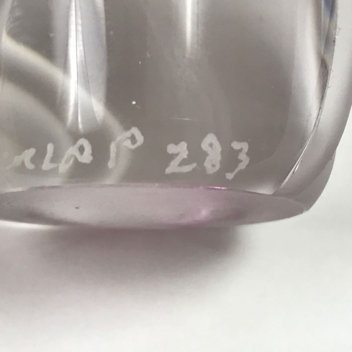 Stunning Vintage 2002 Signed William Glasner Art Glass Vase With William Glassner Art Glass Bottle Amethyst With Frosted Leaves [Photo 30]