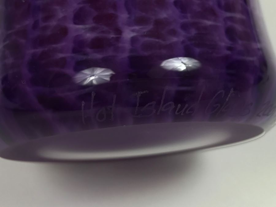 Vintage 2001 Signed Hot Island Glass Maui Art Glass Vase By Christopher Richards [Photo 11]