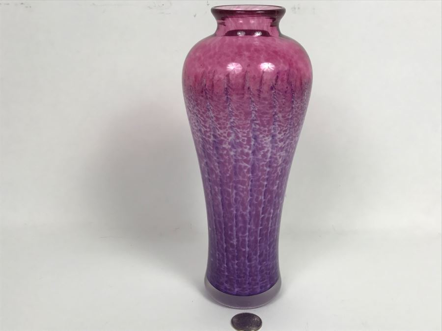 Vintage 2001 Signed Hot Island Glass Maui Art Glass Vase By Christopher Richards [Photo 5]