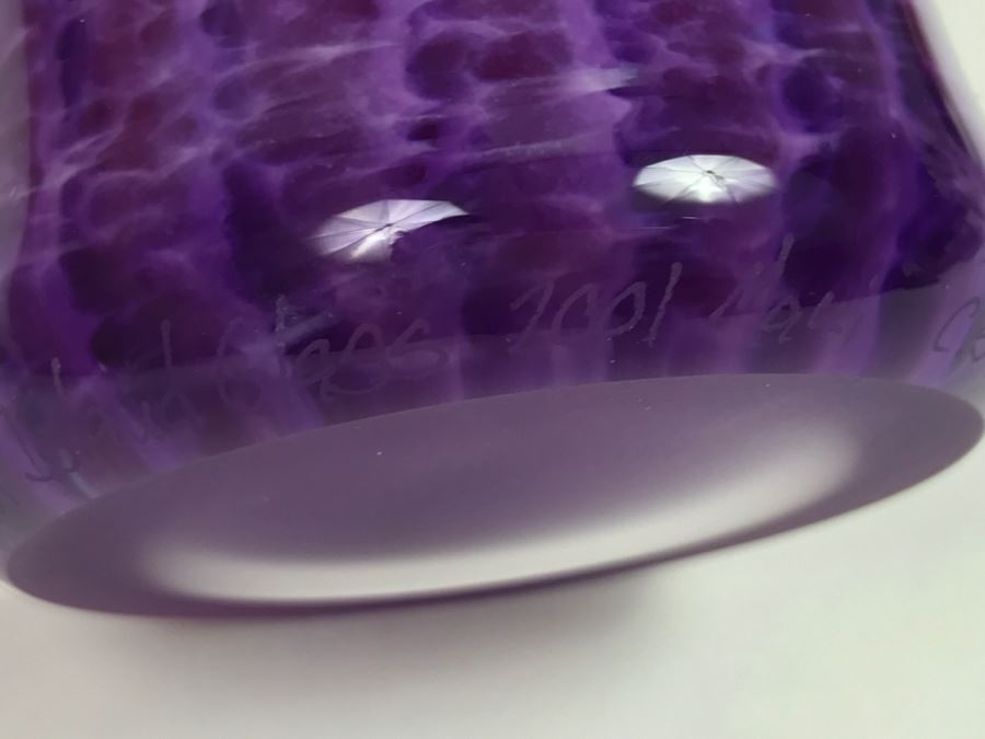 Vintage 2001 Signed Hot Island Glass Maui Art Glass Vase By Christopher Richards [Photo 3]