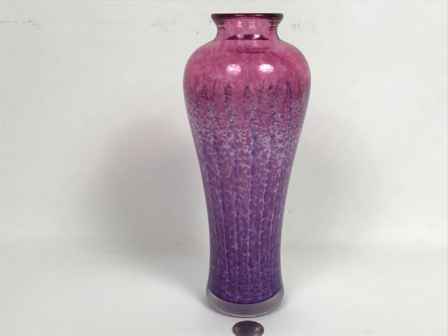 Vintage 2001 Signed Hot Island Glass Maui Art Glass Vase By Christopher Richards [Photo 4]