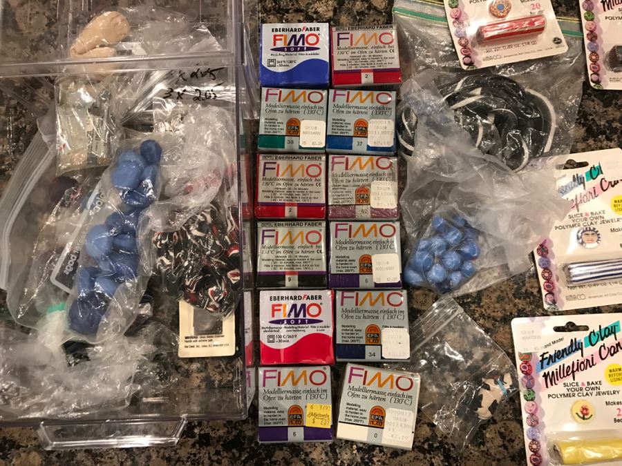 JUST ADDED - Craft Lot With Millefiori Polymer Clay For Making Jewelry And Various Modelling Clay [Photo 9]