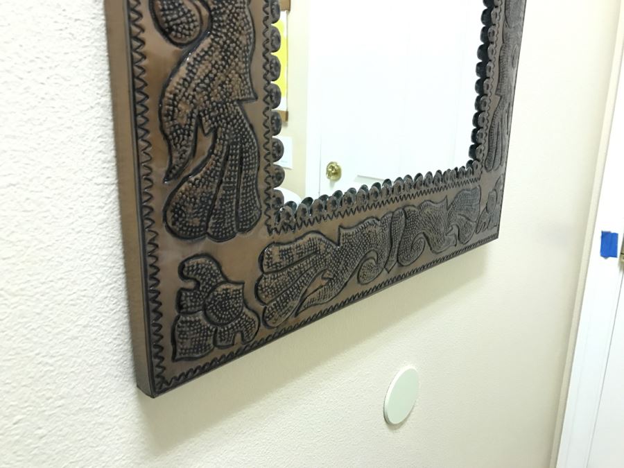 JUST ADDED - Embossed Metal Wall Mirror [Photo 4]