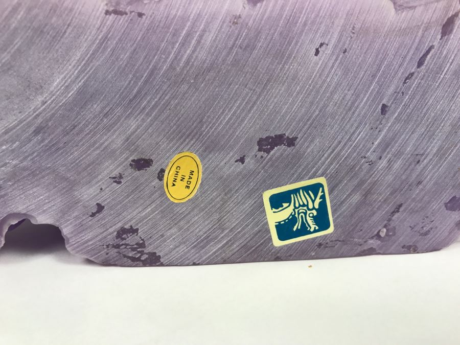 Pair Of Asian Purple Resin Sculpture Figurines Featuring Horses And An Elephant [Photo 9]