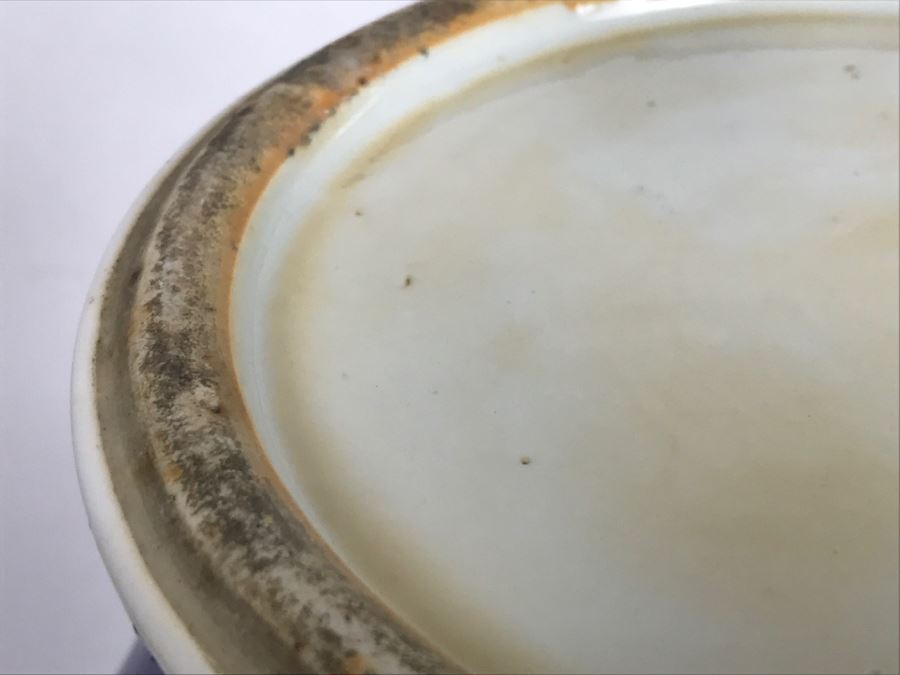 Stunning Asian Antique Tall Blue Porcelain Ginger Jar Vase With Asian Figures Surrounding Vase [Photo 40]