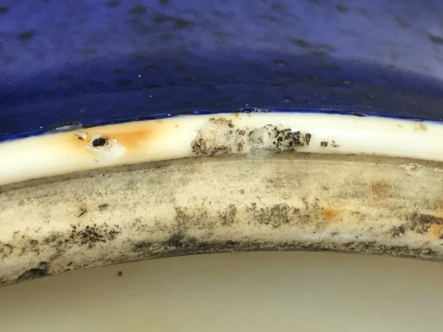 Stunning Asian Antique Tall Blue Porcelain Ginger Jar Vase With Asian Figures Surrounding Vase [Photo 42]