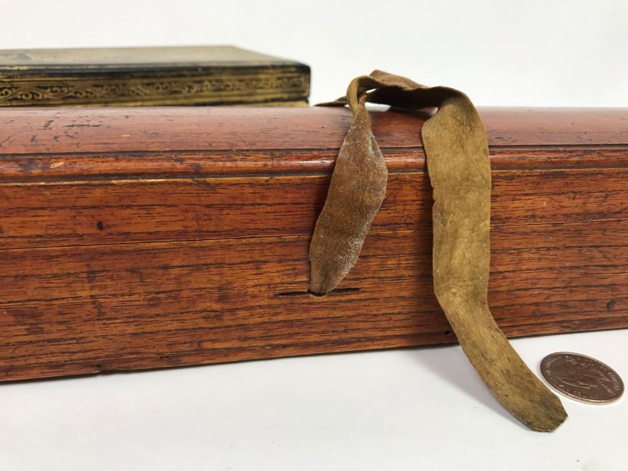 Old Wooden Scroll Storage Box And Gilt Wooden Lacquer Asian Box [Photo 5]