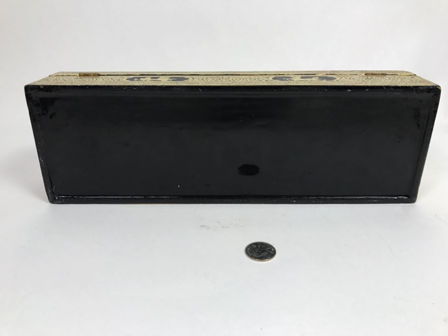 Old Wooden Scroll Storage Box And Gilt Wooden Lacquer Asian Box [Photo 13]