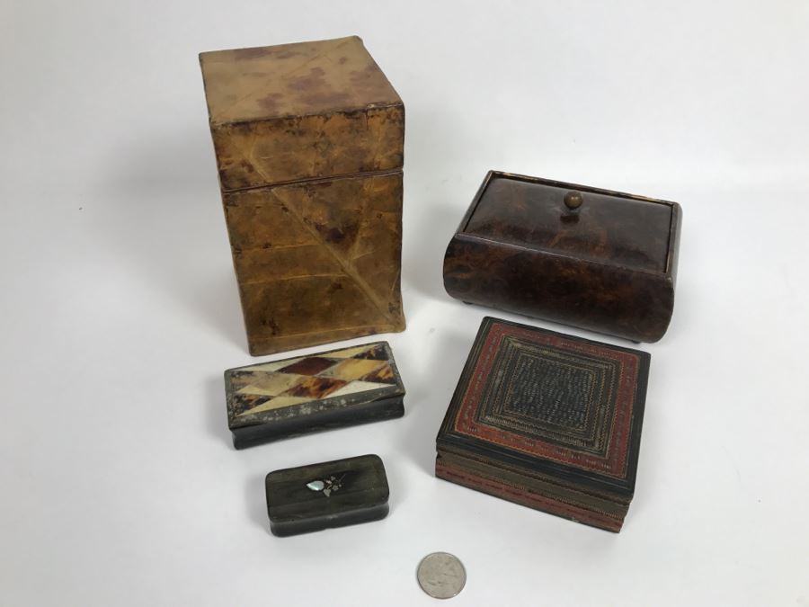Collection Of Various Vintage Boxes Including Inlaid Boxes - See Photos For Condition [Photo 3]