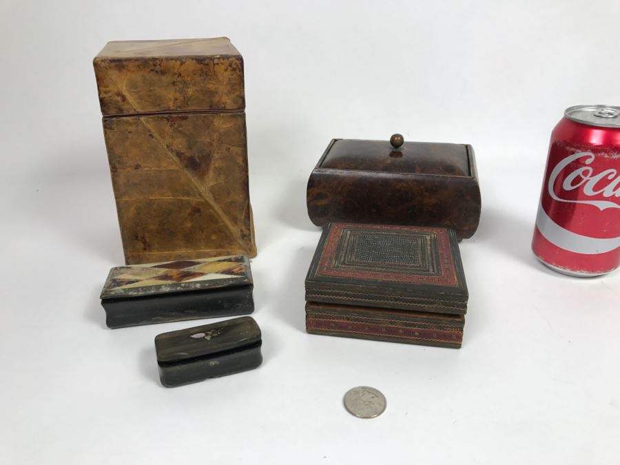 Collection Of Various Vintage Boxes Including Inlaid Boxes - See Photos For Condition [Photo 1]