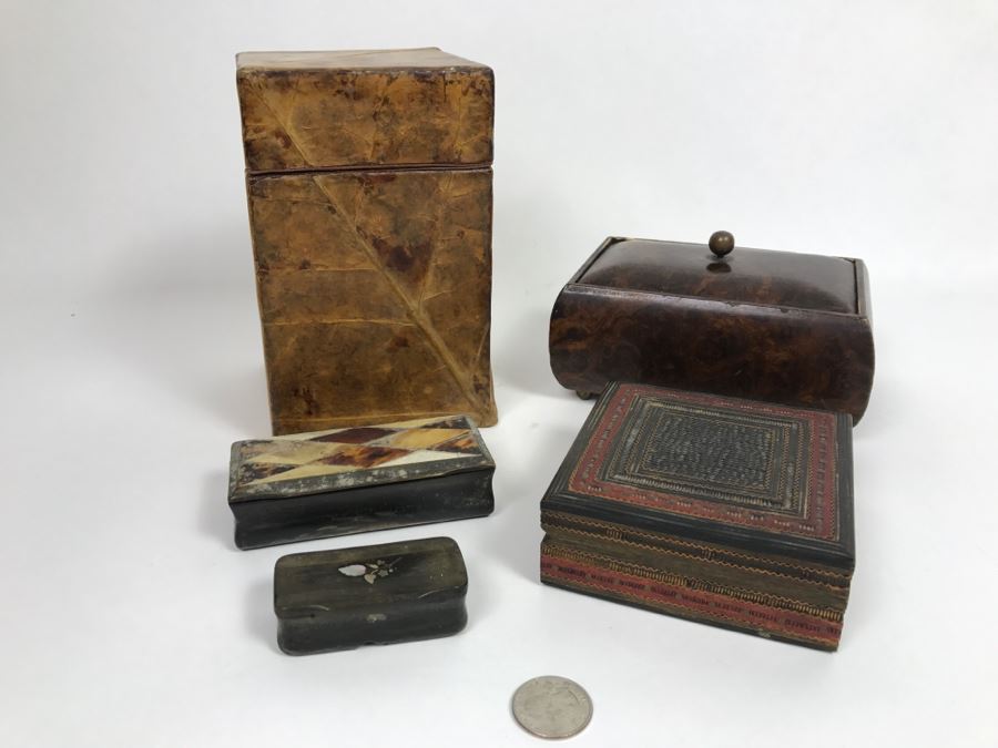 Collection Of Various Vintage Boxes Including Inlaid Boxes - See Photos For Condition [Photo 2]