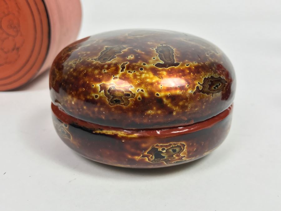 Round Lacquer Nesting Box,  Round Lacquer Box And Cinnabar Box [Photo 9]