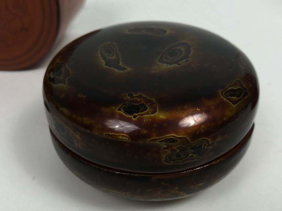 Round Lacquer Nesting Box,  Round Lacquer Box And Cinnabar Box [Photo 11]