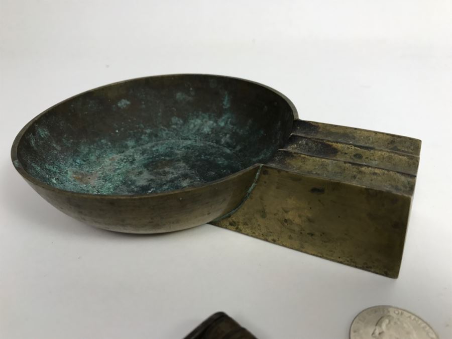 Vintage Chinese Brass Ashtray And Combination Lock [Photo 6]