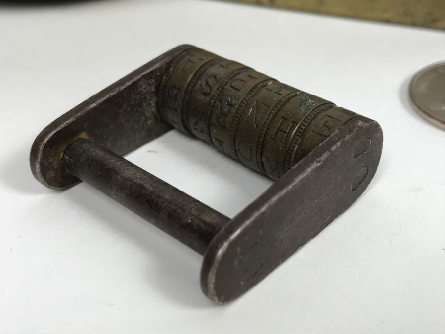 Vintage Chinese Brass Ashtray And Combination Lock [Photo 5]