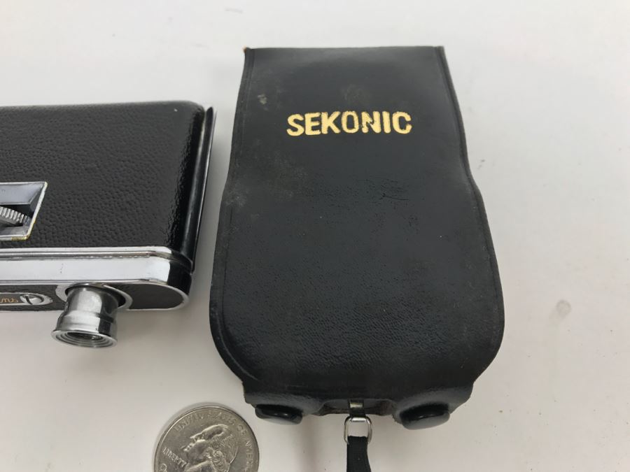 Vintage Portable Folding HADSON Field Opera Binoculars Glasses And SEKONIC Light Meter [Photo 9]