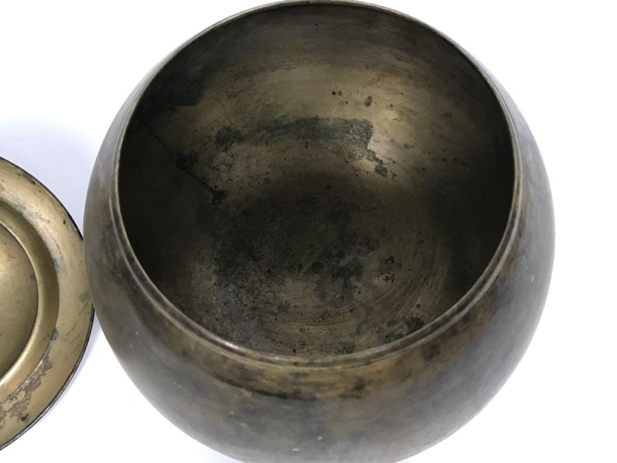 Vintage Signed Metal Korean Food Container With Lid [Photo 9]