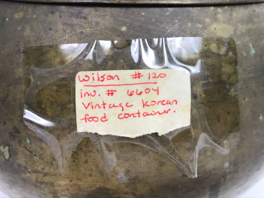 Vintage Signed Metal Korean Food Container With Lid [Photo 5]