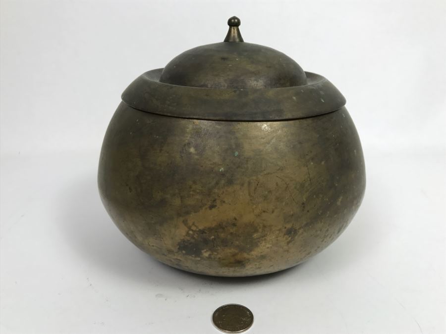 Vintage Signed Metal Korean Food Container With Lid [Photo 6]