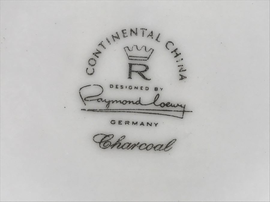 Mid-Century Modern Raymond Loewy Black & White Teapot Continental China Germany Charcoal [Photo 9]