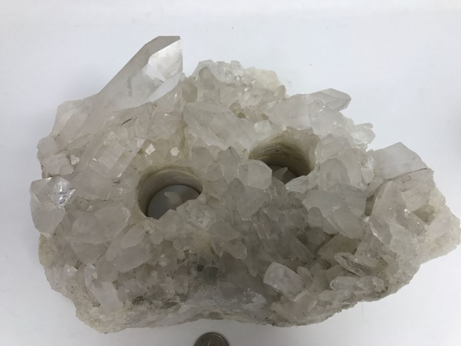 Large Quartz Cluster In Matrix With Two Holes Drilled For Candles [Photo 20]