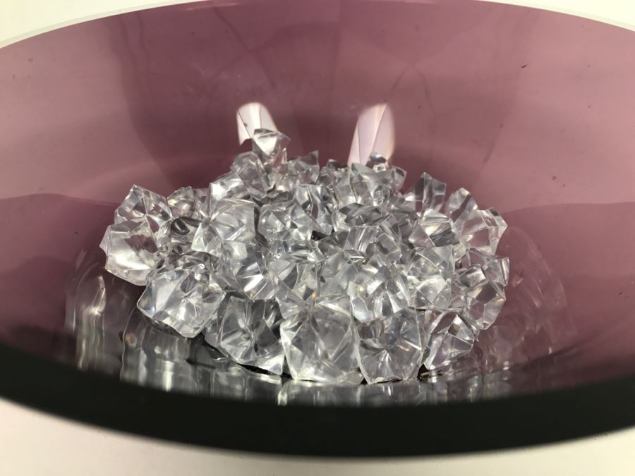 Purple Glass Bowl Filled With Acrylic Rocks [Photo 6]