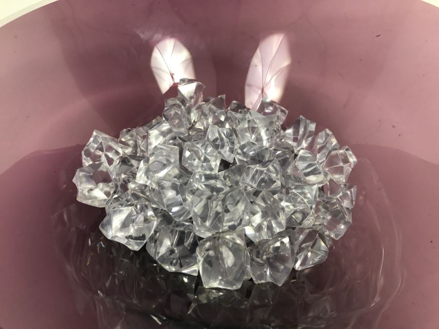 Purple Glass Bowl Filled With Acrylic Rocks [Photo 5]