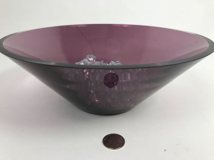 Purple Glass Bowl Filled With Acrylic Rocks [Photo 3]