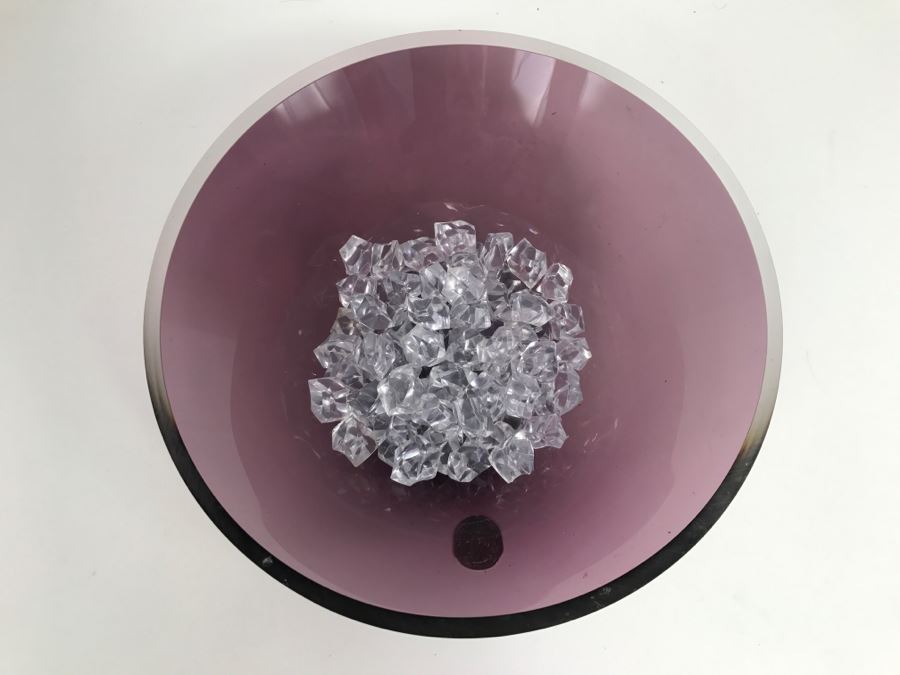Purple Glass Bowl Filled With Acrylic Rocks [Photo 9]