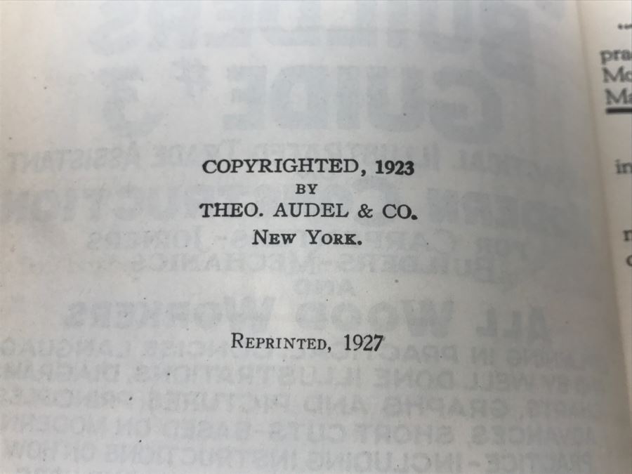 Set Of (4) Vintage 1927 Books Audels Carpenters And Builders Guides [Photo 16]