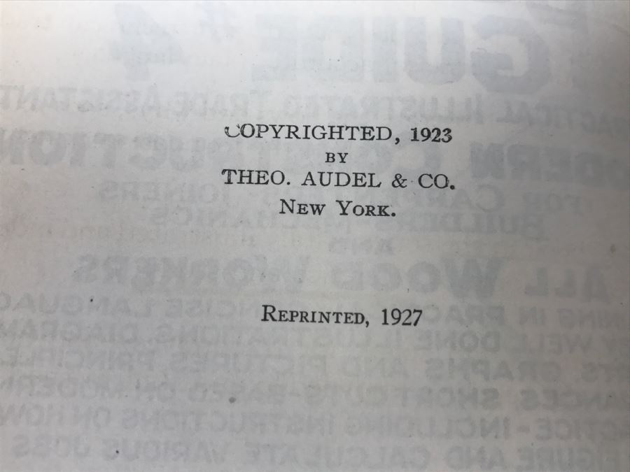 Set Of (4) Vintage 1927 Books Audels Carpenters And Builders Guides [Photo 18]