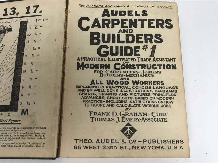 Set Of (4) Vintage 1927 Books Audels Carpenters And Builders Guides [Photo 3]