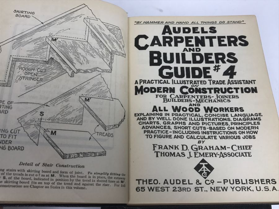 Set Of (4) Vintage 1927 Books Audels Carpenters And Builders Guides [Photo 17]