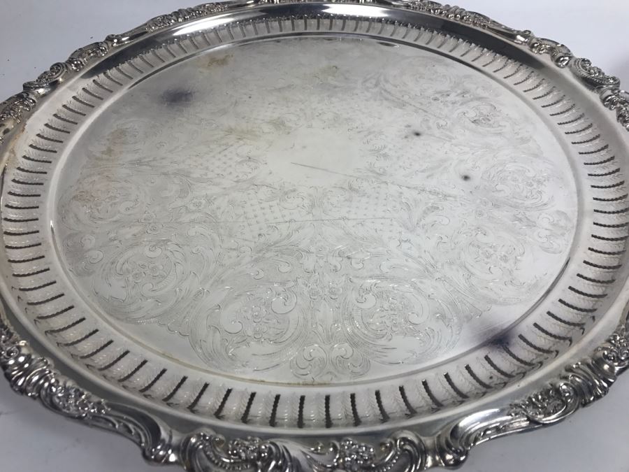 Set Of (3) Silverplate Trays Baroque By Wallace [Photo 6]