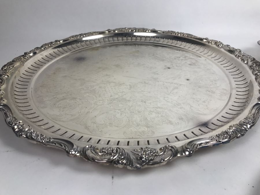 Set Of (3) Silverplate Trays Baroque By Wallace [Photo 4]