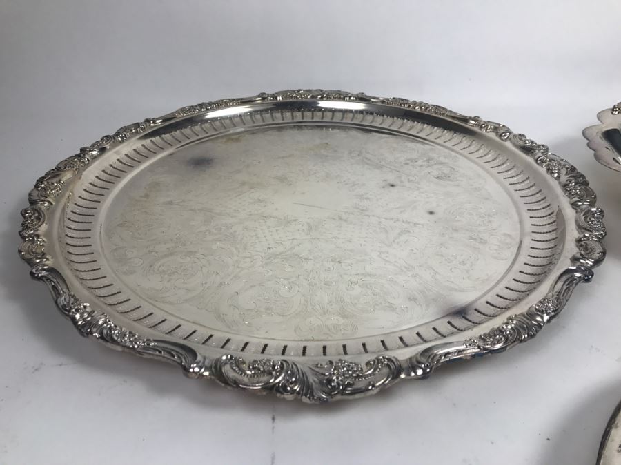 Set Of (3) Silverplate Trays Baroque By Wallace [Photo 5]
