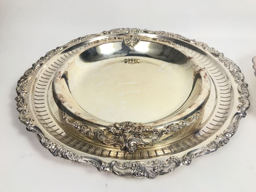 Set Of (3) Silverplate Trays Baroque By Wallace [Photo 2]