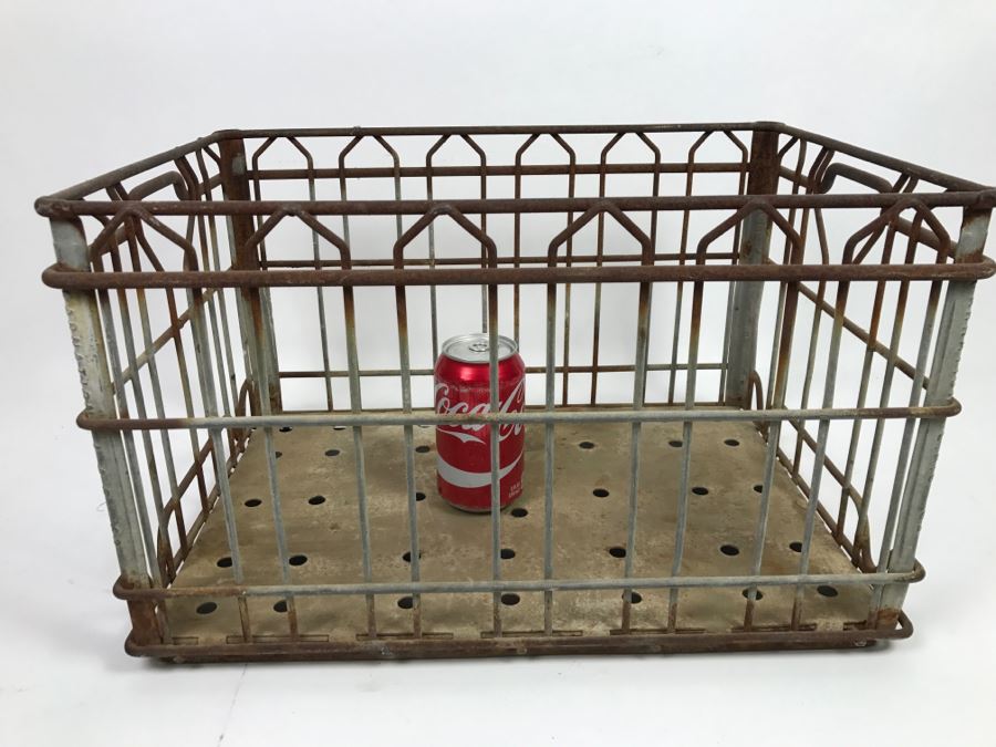 Milk Crate Metal Industrial deals Vintage Hawthorn Mellody