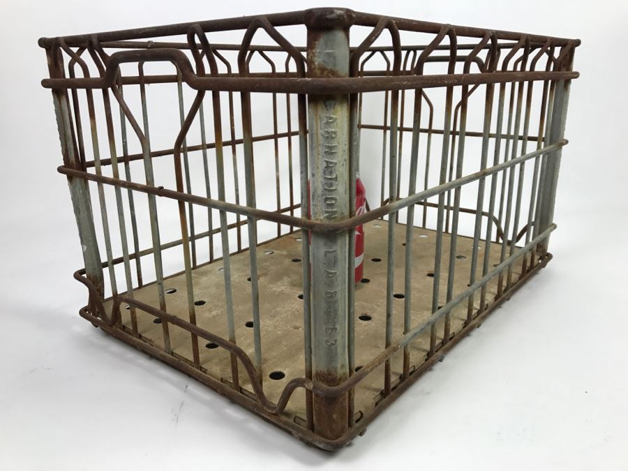 Vintage Industrial Carnation Milk Crate L.A. [Photo 3]