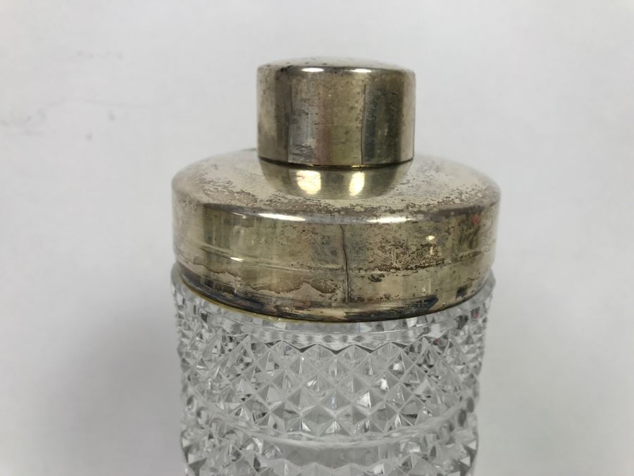 Vintage Crystal Liquor Decanter Lot With Shaker (Shaker Metal Top Has Crack) [Photo 7]