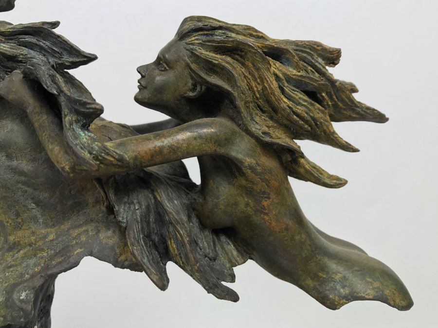 Ebano Bronze Sculpture Galloping On Rock Crystal Marble Base From Casasola Collection Made In Spain Estimate $1,000 [Photo 8]