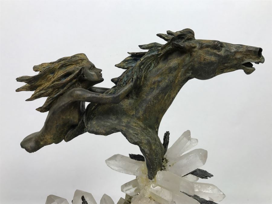 Ebano Bronze Sculpture Galloping On Rock Crystal Marble Base From Casasola Collection Made In Spain Estimate $1,000 [Photo 18]