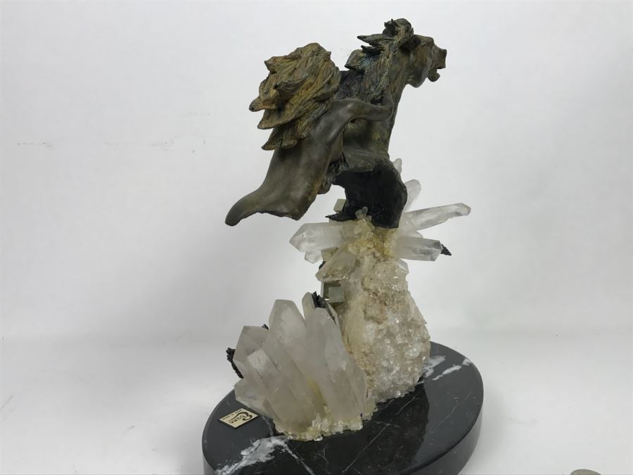 Ebano Bronze Sculpture Galloping On Rock Crystal Marble Base From Casasola Collection Made In Spain Estimate $1,000 [Photo 21]