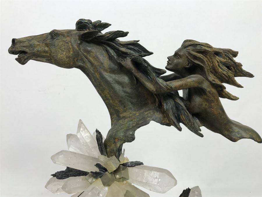Ebano Bronze Sculpture Galloping On Rock Crystal Marble Base From Casasola Collection Made In Spain Estimate $1,000 [Photo 10]
