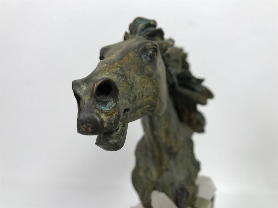 Ebano Bronze Sculpture Galloping On Rock Crystal Marble Base From Casasola Collection Made In Spain Estimate $1,000 [Photo 14]