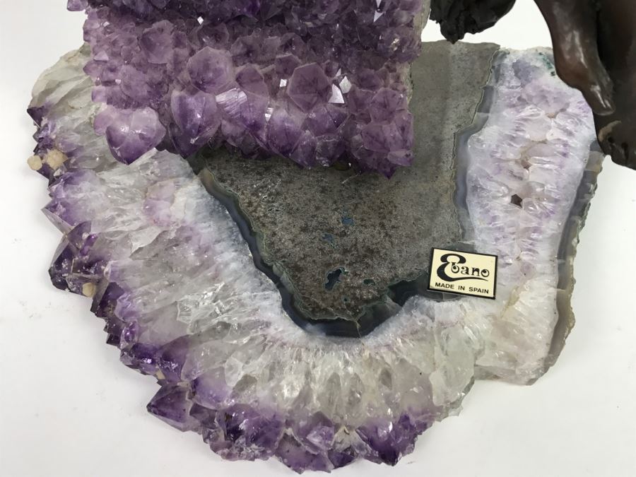 Ebano Bronze Sculpture Sunset With Amethyst From The Vidal Collection With Amethyst And Rock Crystals Estimate $1,100 [Photo 8]