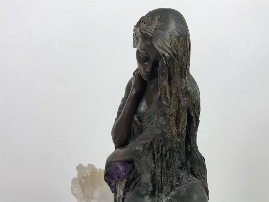 Ebano Bronze Sculpture Sunset With Amethyst From The Vidal Collection With Amethyst And Rock Crystals Estimate $1,100 [Photo 20]