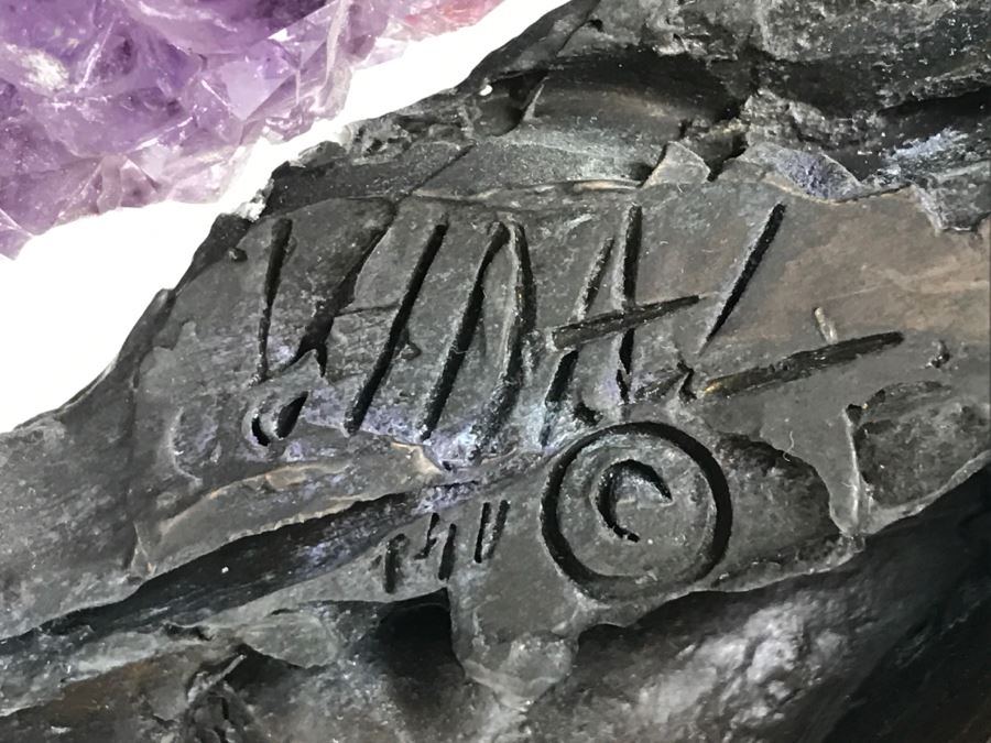 Ebano Bronze Sculpture Sunset With Amethyst From The Vidal Collection With Amethyst And Rock Crystals Estimate $1,100 [Photo 15]