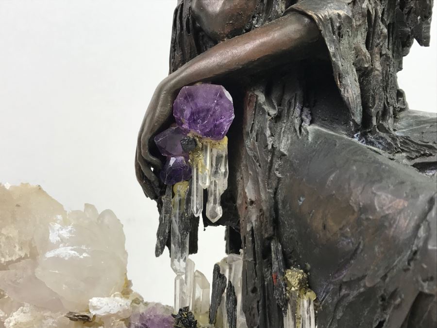 Ebano Bronze Sculpture Sunset With Amethyst From The Vidal Collection With Amethyst And Rock Crystals Estimate $1,100 [Photo 4]