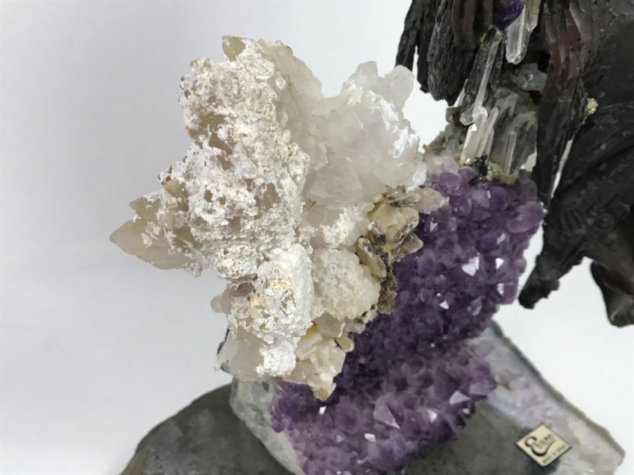 Ebano Bronze Sculpture Sunset With Amethyst From The Vidal Collection With Amethyst And Rock Crystals Estimate $1,100 [Photo 18]